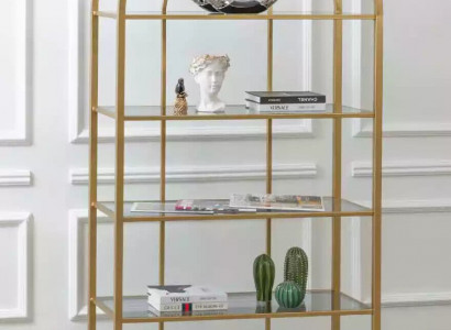 Wohnzimmer Regal Raumteiler Standregal Bücherschrank Aufbewahrung Gold