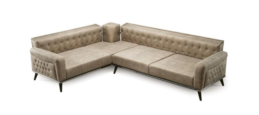 Sofa Couch Beige Wohnzimmer Set Design Modernes Sofa Ecksofa neu