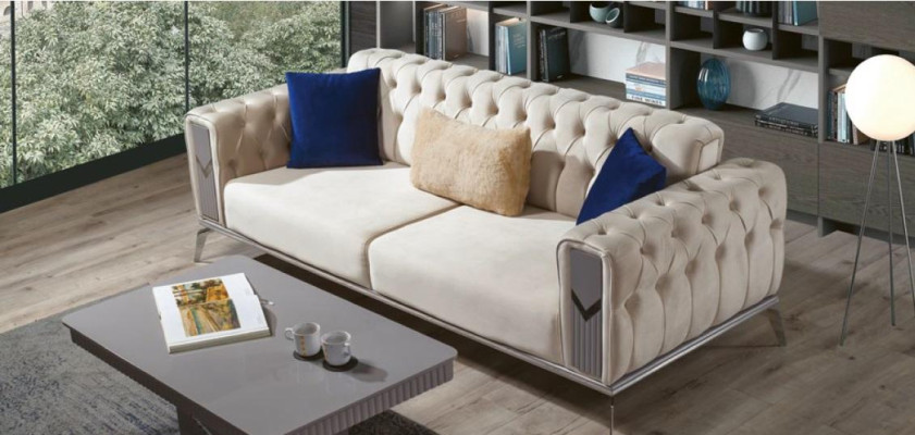 Sofagarnitur Couch Set Polster Möbel 3+3+1 Couchtisch 4tlg. Garnituren