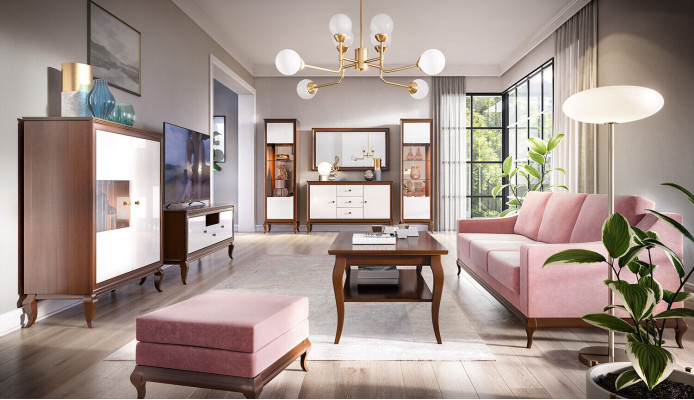 Wohnzimmer Set Vitrine Kommode Spiegel Wohnwände Kommoden Design