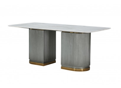 Esstisch tisch möbel design esszimmer tische luxus esstisch marmor edelstahl neu