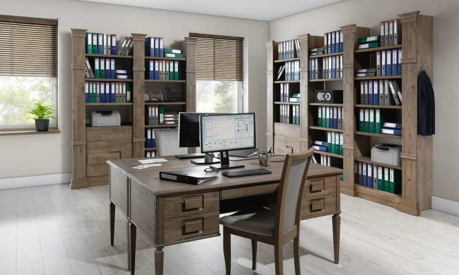 Design Büro Office Kanzlei Tisch Regal Akten Schrank Deko Schreib Tische