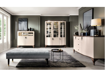 Wohnzimmer Möbel Set - Kommode Barschrank Vitrine 3tlg. Set Desing