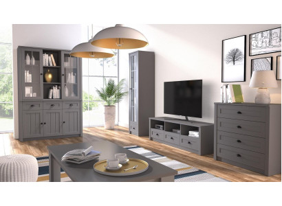 Wohnzimmermöbel Set Designer Wohnzimmer Sideboard Couchtisch Einrichtung 5tlg.