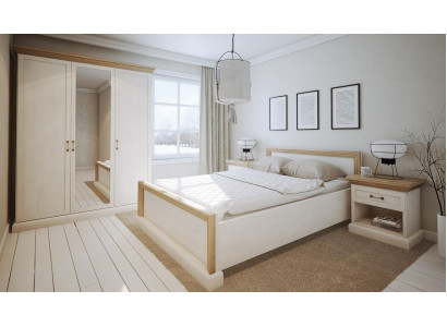 Schlafzimmer Set Design Modern Luxus Betten Bett Nachttisch Kleiderschrank 4 tlg