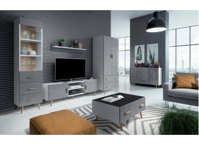 Wohnzimmer Modern Stil Wohnwände 4tlg Set Modern Wohnwand Vitrinen Regal Schrank