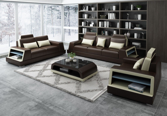 Sofagarnitur 3+1 Sitzer Set Design Sofas Polster Couchen Relax Modern