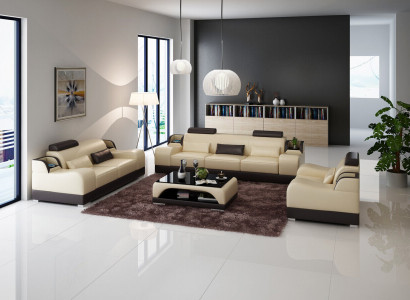 Klassische Garnitur 32 Sitzer Sofagarnitur Couch Sofa Leder Sofa Polster