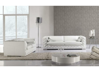Ledersofa Couch Wohnlandschaft 3+2 Sitzer Garnitur Design Deko Modern Sofa