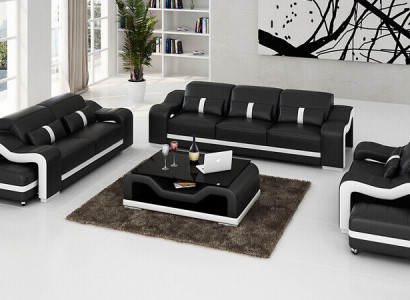 Moderne Sofagarnitur 3+2 Sitzer Sofa Couch Polster Garnitur Couchen Leder