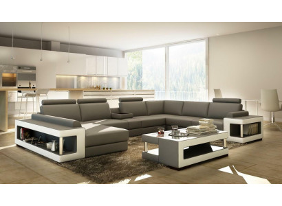 Wohnlandschaft Luxus Trend Kollektion Couch Ledersofa Sofa U Form Sitz