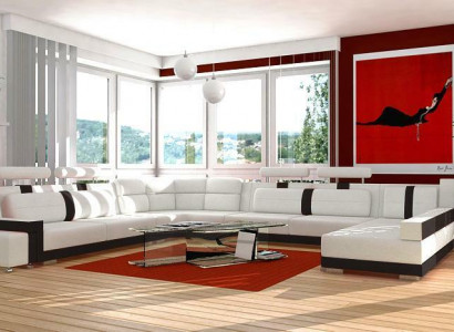 Garnitur U Form Sofa Couch Polster Garnitur Wohnlandschaft Design