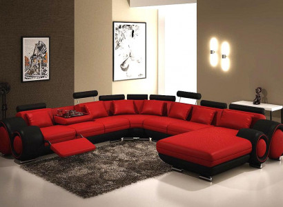 Ledersofa Couch Polster Sitz Garnitur Couchen Wohnlandschaft BIG XXL