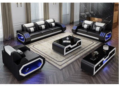 Wohnlandschaft L Form Ecksofa + Couchtisch + Sideboard Design