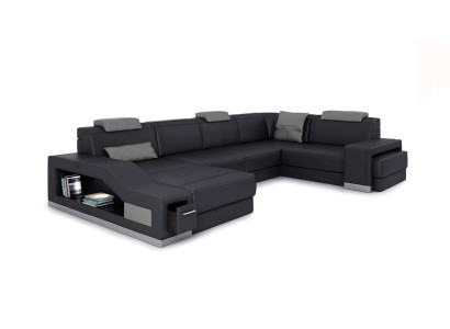 Wohnlandschaft Ecksofa U-form Eckcouch LED Beleuchtet Sofa Couch