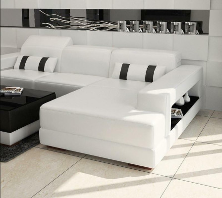 Ledersofa L form Couch Wohnlandschaft Ecksofa Eck Garnitur Design