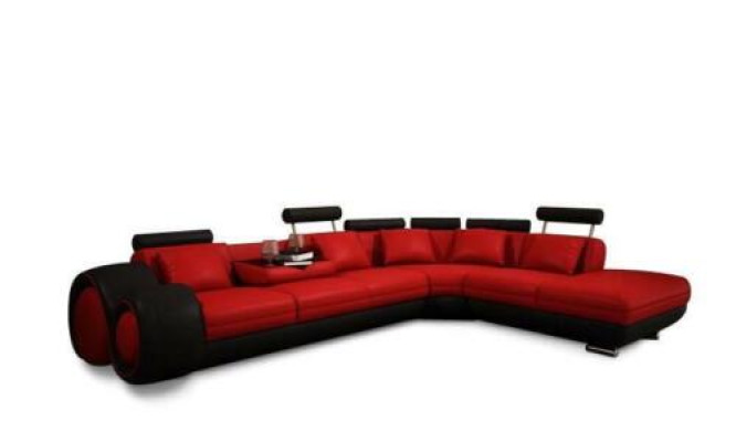 Ecksofa Sofa Couch Polster Wohnlandschaft Leder Sofas Garnitur LForm