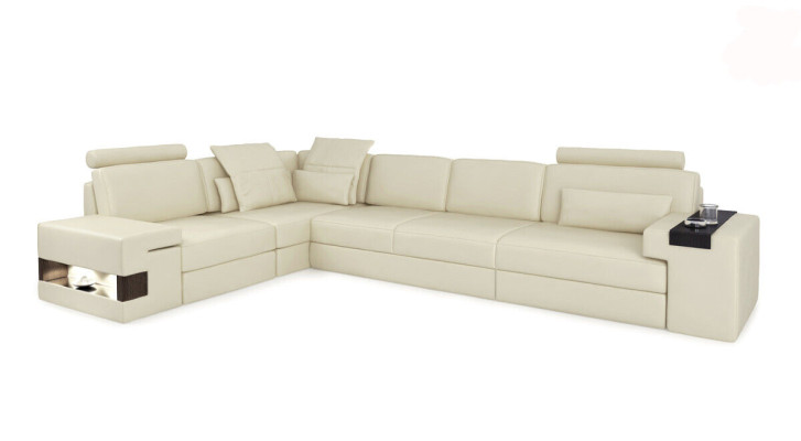 Ledersofa Sofa Modernes Polster Leder Design Ecksofa Couch Textil