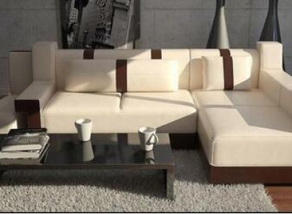 Ecksofa Sofa Couch Deko Polster Wohnlandschaft Leder Eck Sofas Garnitur