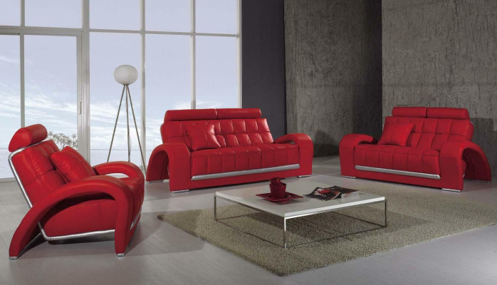 Ledersofa Wohnlandschaft 3+2 Sitzer Garnitur Design Modern Sofa Ledergarnitur