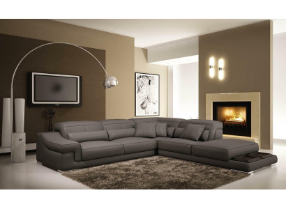 Ecksofa L-Form Design Sofa Ecksofa Couch Leder Polster Textil Sofas