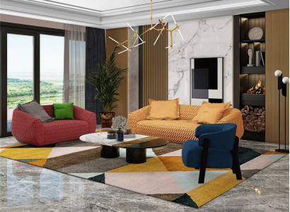 Luxus Textil Sofa Design Couch Sofagarnitur 3+1+1 Sitzer Garnitur Wohnzimmer neu