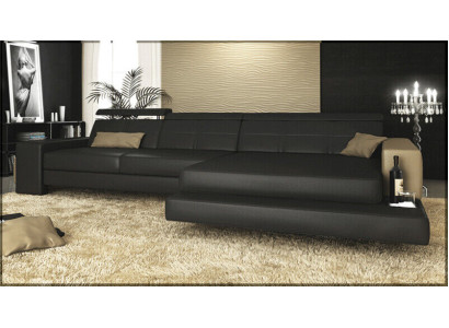 Garnitur Designer Sofa Couch Ecksofa mit Hocker Wohnlandschaft Polster