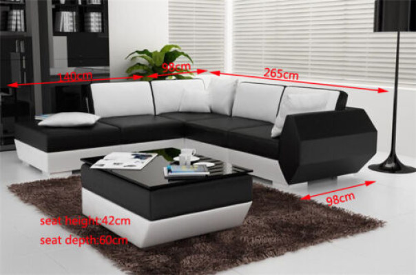 Ecksofa Ledersofa Polster Wohnlandschaft Couch Sofa Eckgarnitur L Form