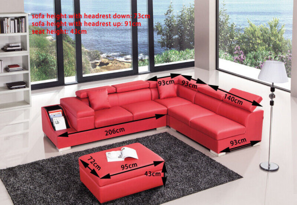 Ecksofa L Form Sofa Couch Polster Sofas Wohnlandschaft Ledersofa Hocker