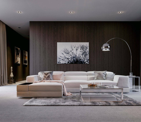 Ledersofa Sofa Couch Ecksofa Eck Polster Sitz Garnitur Deko Wohnlandschaft