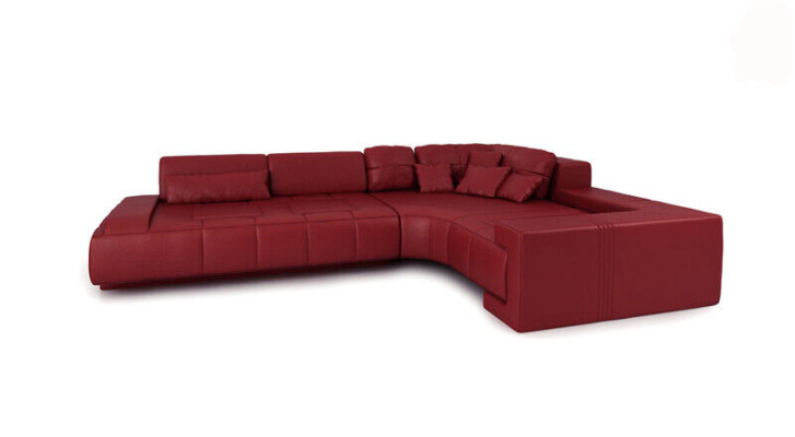 Leder Modern Couch Wohnlandschaft Ledersofa Deko Sofagarnitur Sofa L-Form