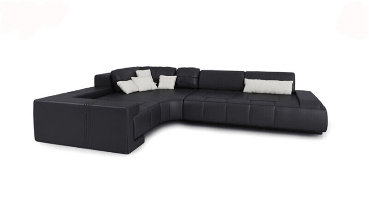 Leder Modern Couch Wohnlandschaft Ledersofa Deko Sofagarnitur Sofa L-Form