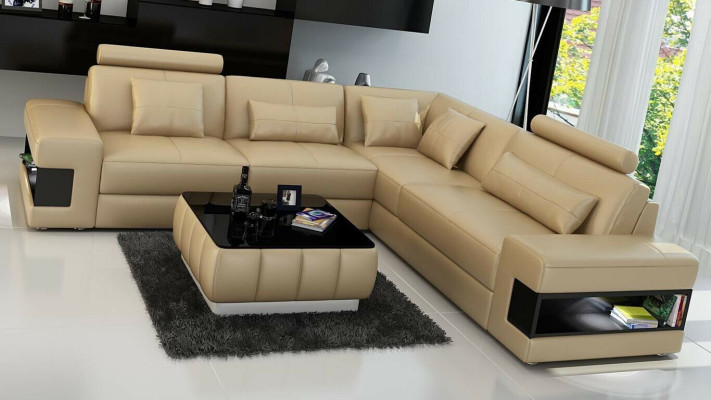 Ecksofa L Form Sofa Couch Polster Ecksofas Wohnlandschaft Ledersofa