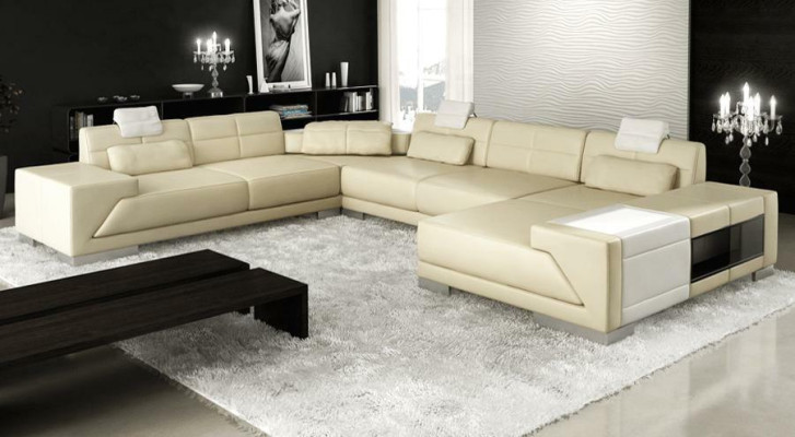 XXL BIG Wohnlandschaft U Form Ecksofa Sofa Couch Polster Garnitur