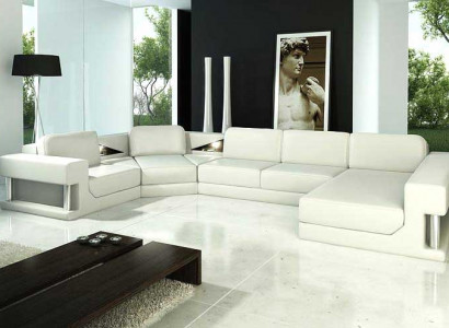 Ledersofa Ecksofa Garnitur Polster U Form Couch Sofa Design