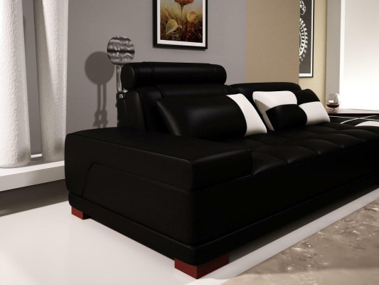 Ecksofa Ledersofa Polster Wohnlandschaft Couch Sofa Eckgarnitur UForm