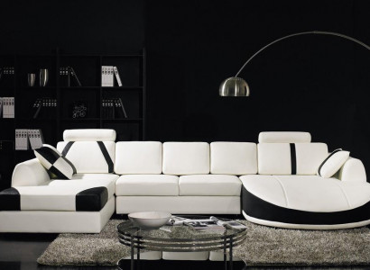 Ecksofa Ledersofa Polster Wohnlandschaft Sofa Couch Eckgarnitur U Form