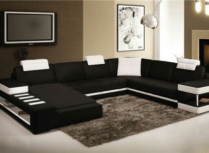 U Form Sofa Couch Polster Garnitur Wohnlandschaft Design Luxus Ecksofa