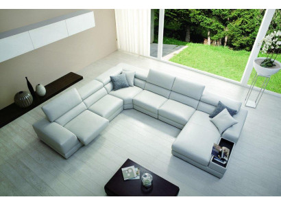 Relax Wohnlandschaft U Form Ecksofa Couch Sofa Ledersofa Garnitur