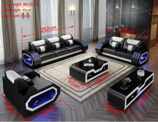 Ledersofa Couch Sofagarnitur 3+2 Garnitur Design Modern Sofa Sitzer Neu