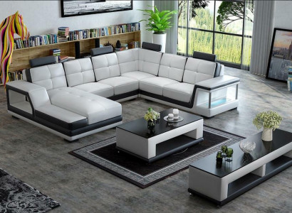 Ecksofa U Form Polster Ecksofa Wohnlandschaft Ledersofa Moderne Neu