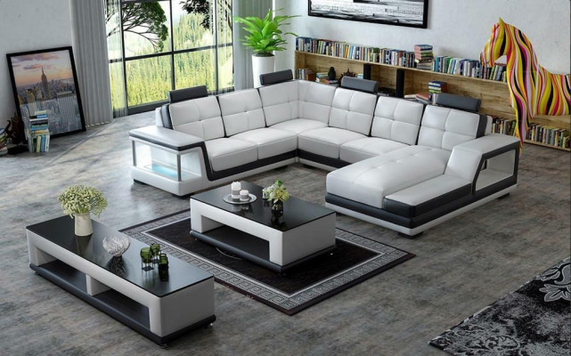 Ecksofa U Form Polster Ecksofa Wohnlandschaft Ledersofa Moderne Neu