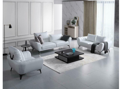 Ledersofa Couch Wohnlandschaft 3+2+1 Sitzer Sofa Garnitur Design Neu