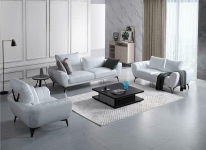 Ledersofa Couch Wohnlandschaft 3+2+1 Sitzer Sofa Garnitur Design Neu