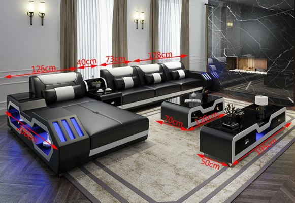Leder Design Sofa Couch Polster Ecksofa Garnitur Wohnlandschaft Ecksofa