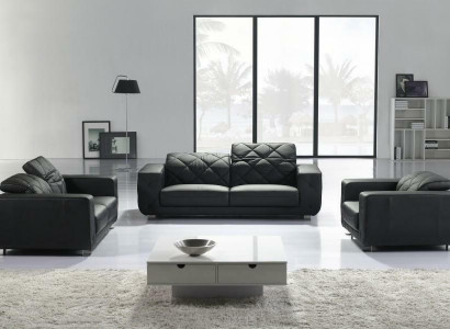 Ledersofa Sofagarnitur 3+2+1 Sitzer Set Garnitur Deko Polstersofa Couch