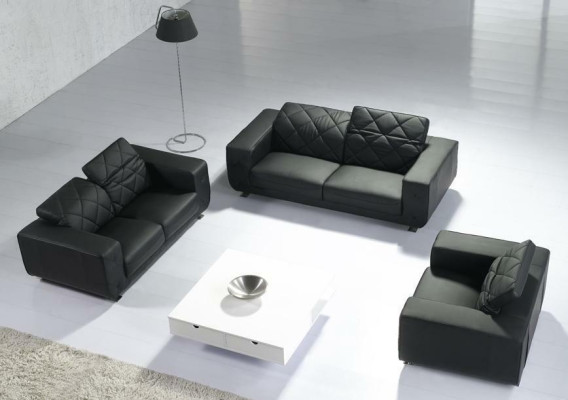 Ledersofa Sofagarnitur 3+2+1 Sitzer Set Garnitur Deko Polstersofa Couch