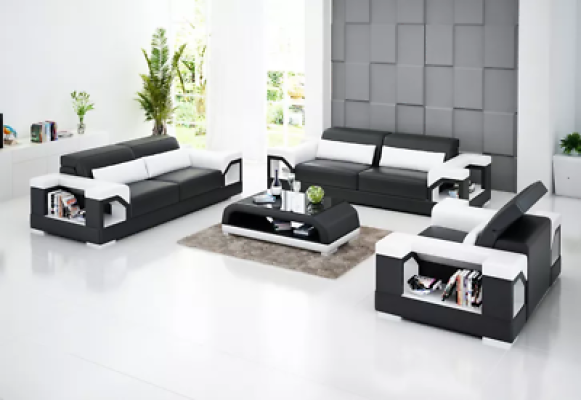 Couch Sofagarnitur 321 Sitzer Couchtisch Ledersofa Modernes Sofa Wohnlandschaft