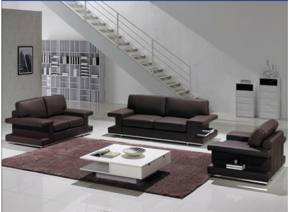 Ledersofa Wohnlandschaft 3+2+1 Sitz Garnitur Design Couch Modern Sofa