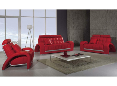 Sofagarnitur 3+2+1 Sitzer Set Design Sofas Polster Couchen Leder Modern